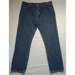 Wrangler Jeans Men 42x32 Blue Denim Regular Fit Medium Wash High Rise Straight